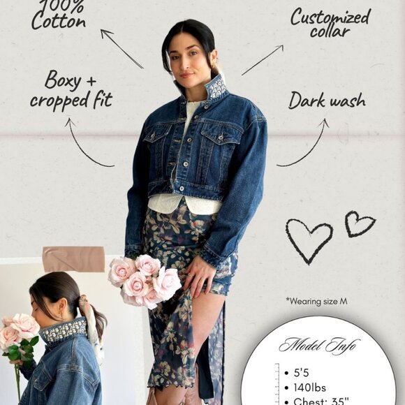 J'adore Jean Jacket Dark Wash Denim - Picture 2 of 16